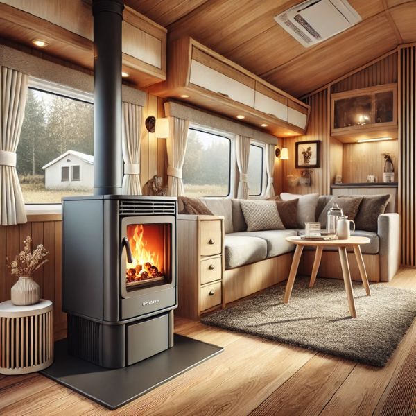 pellet stove installation in a home