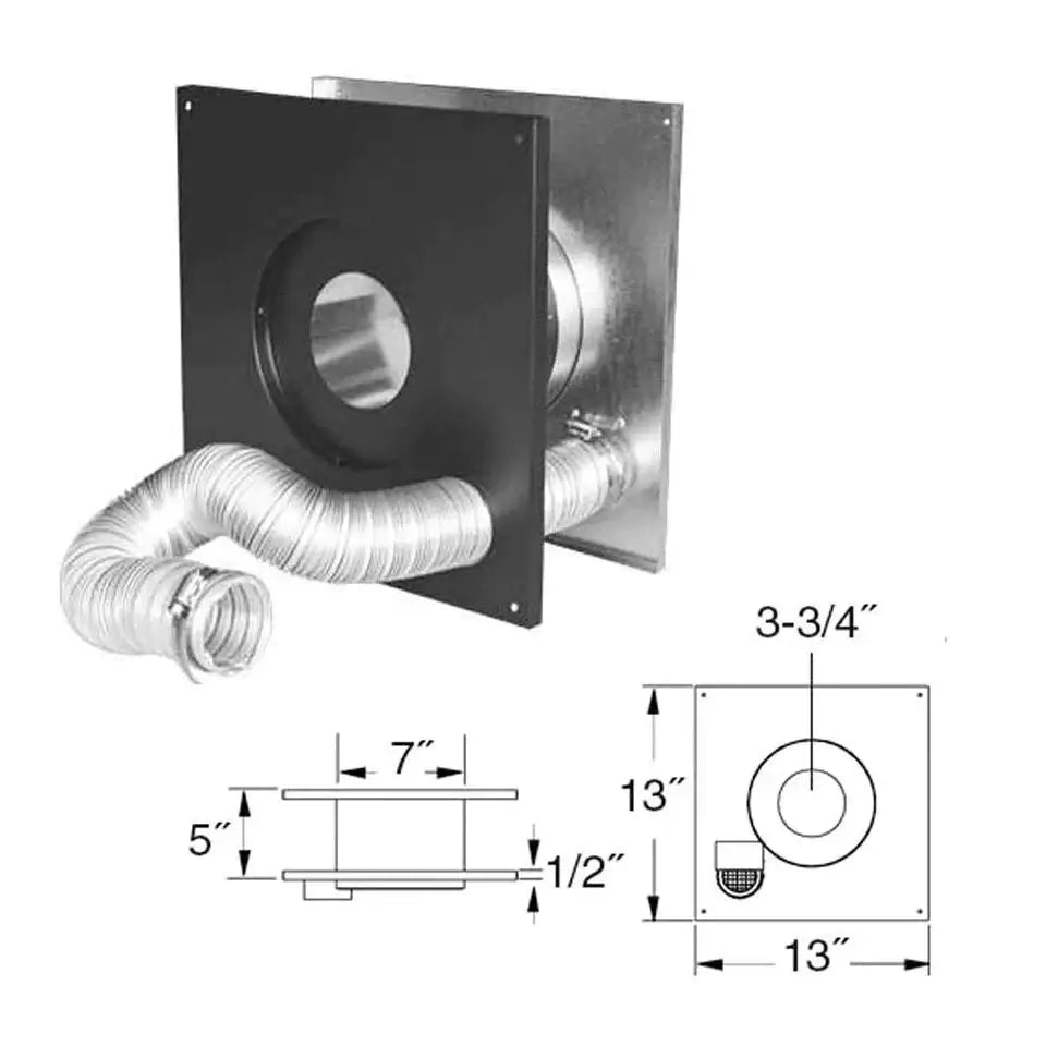 ComfortBilt Duravent 3" PelletVent Pro Wall Thimble Air Intake Kit 3PVP-WTI