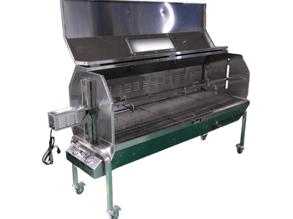 Charotis 52" Dual Fuel Pig Roaster with lid open