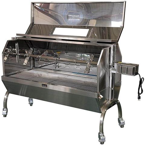 Charotis | 52" Charcoal Spit Roaster/Rotisserie - SSH1-DX with lid open