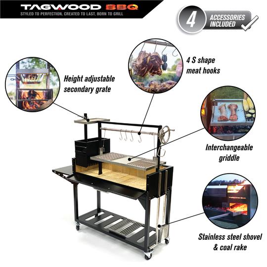 Tagwood BBQ | Argentine Santa Maria Wood Fire & Charcoal Grill | BBQ03SI-- PRE-ORDER | estimated shipping starting as of December 2022