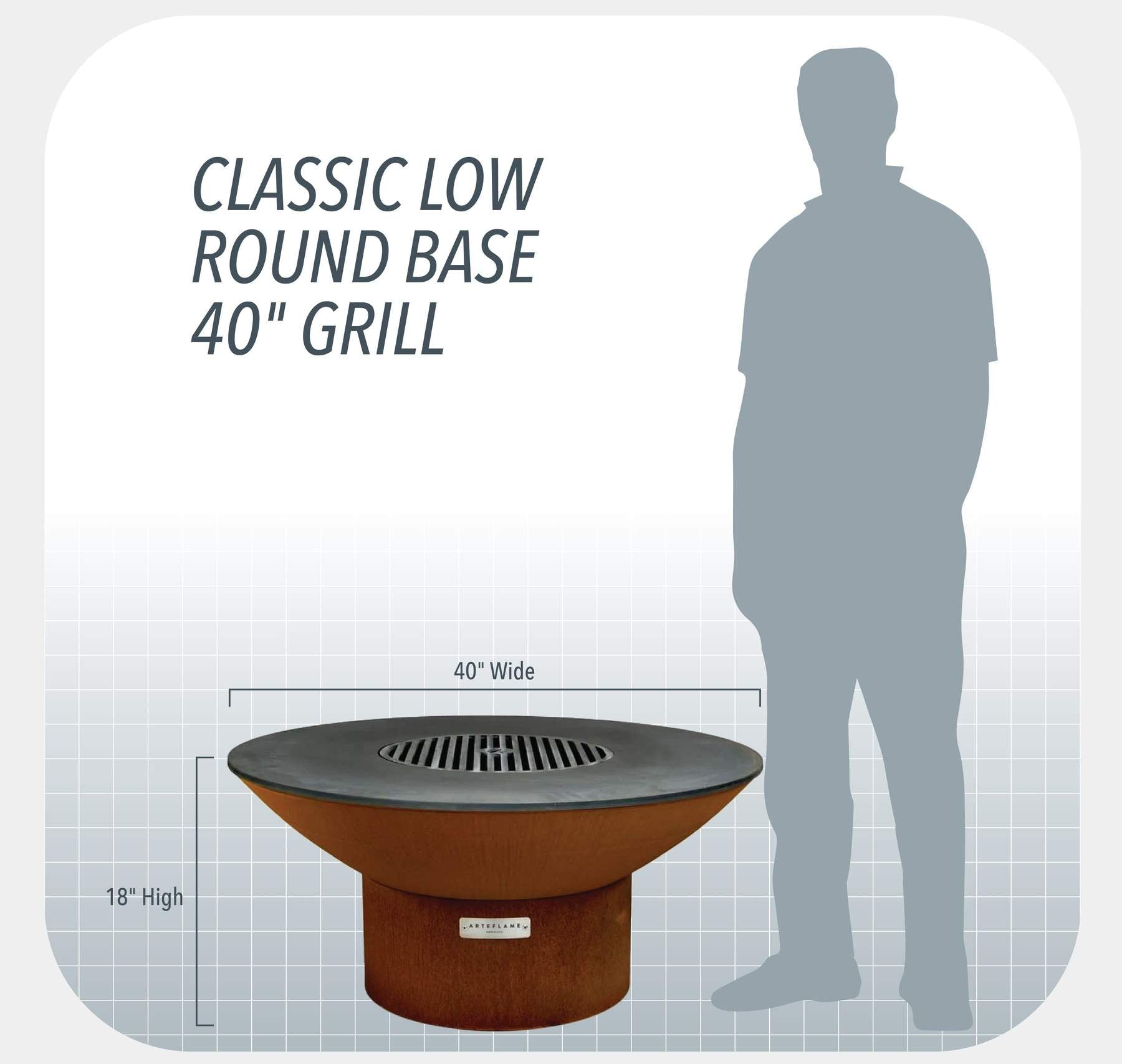 ARTEFLAME | Classic 40" Grill - Low Round Base - AFCLLRBSET.2-HomeOutdoors