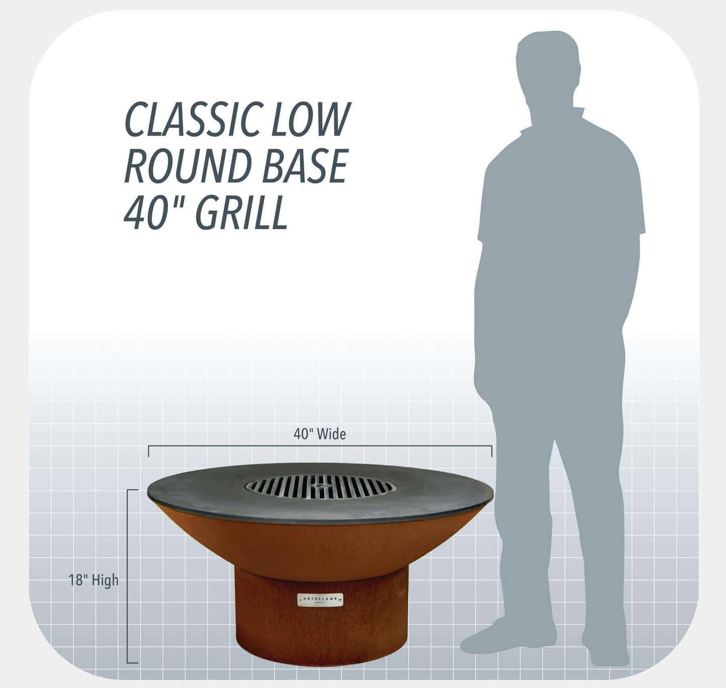 ARTEFLAME | Classic 40" Grill - Low Round Base - AFCLLRBSET.2-HomeOutdoors