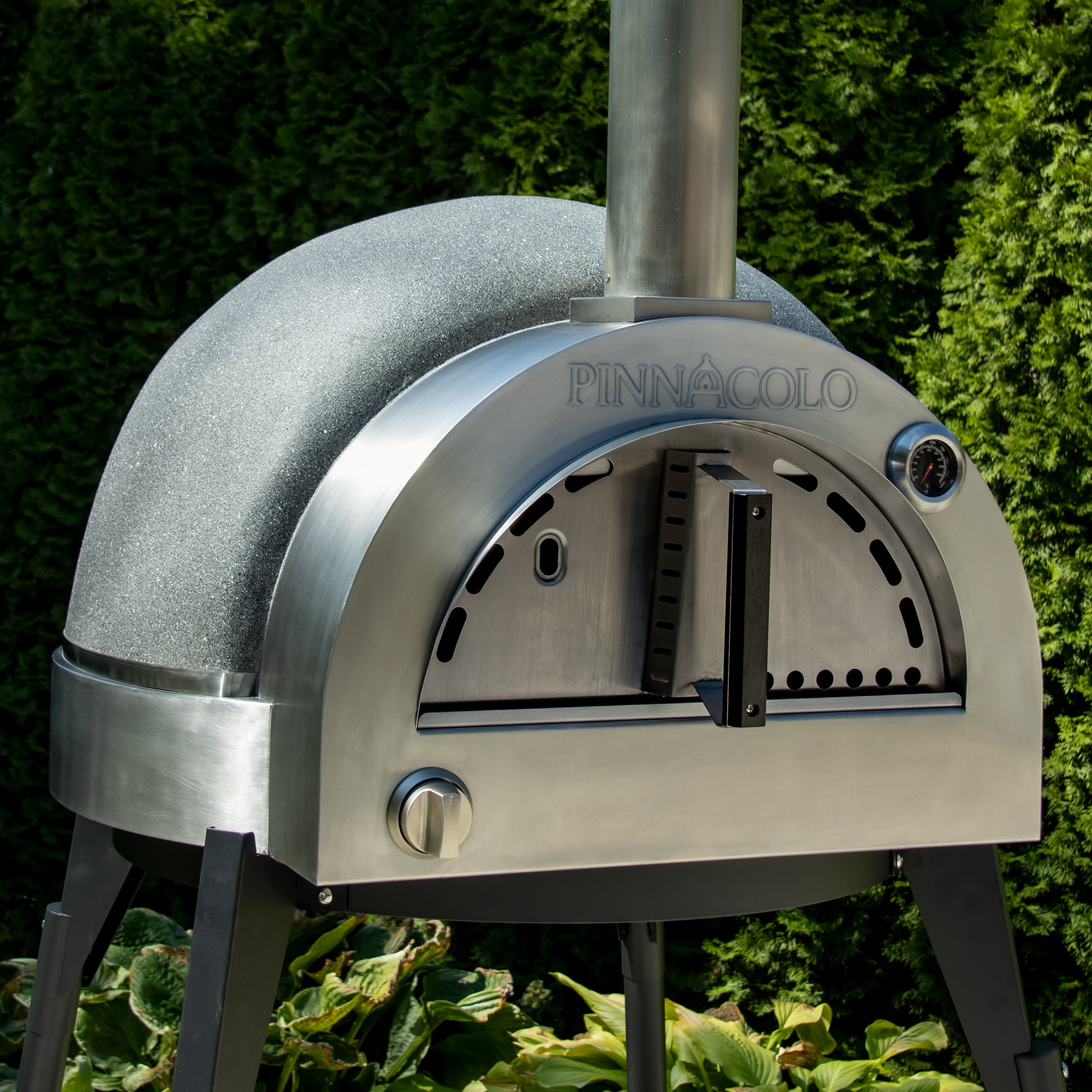 PINNACOLO | IBRIDO (HYBRID) Gas/Wood Pizza Oven With Accessories - PPO103 front view with door 