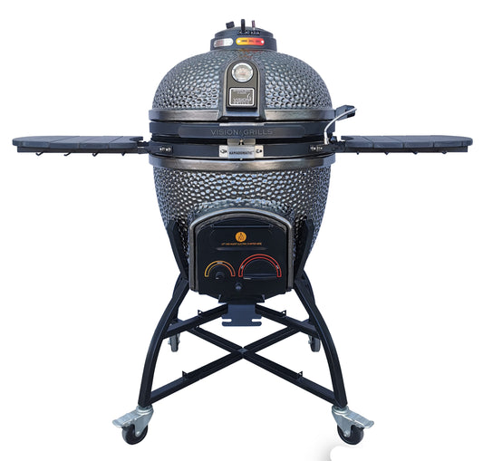 Vision Grills | Elite Series XD402MG Deluxe Ceramic Kamado in Metallic Grey