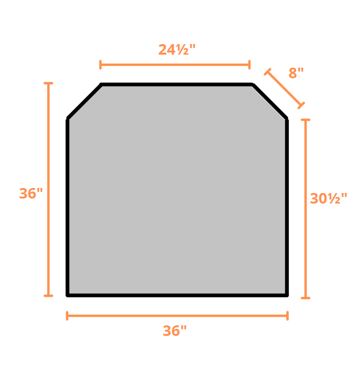 ComfortBilt Flat Wall Hearth Pad - Agate Grey